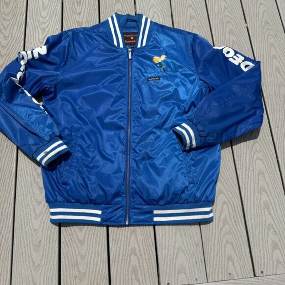 Members Only nickelodeon jacket size large Full Zip Blue Satin - Picture 3 of 7